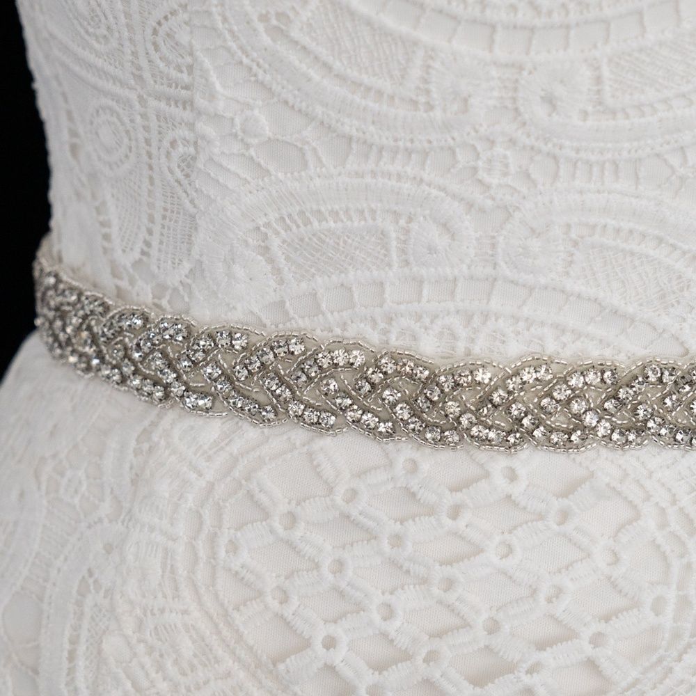 Elegant Silver Braided Women's Belt